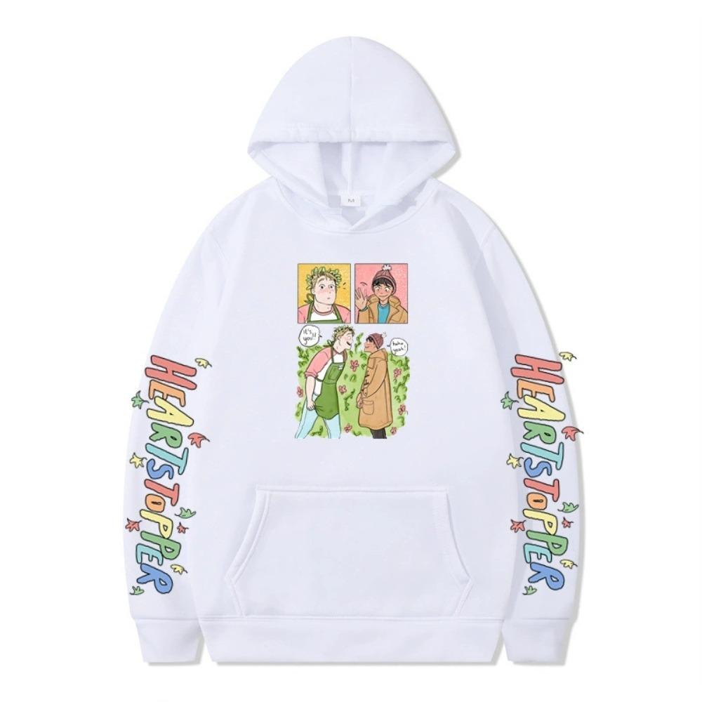 Unisex Heartstopper Hoodie Nick und Charlie Sweatshirt Grafisch Bedruckt Streetwear Hoodies für Paare Männer Frauen