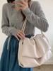 Big Shoulder Bags for Women Large Hobo Shopper Bag Solid Color Soft PU Leather Crossbody Handbag Drawstring Ruched Lady Totes