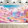 Tauabdruck Einhorn Geburtstag Dekoration Hintergrund Babyparty Fotografie Hintergrund Süßigkeitenbrücke Geburtstagsparty Banner Foto Requisiten