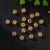 Gold-Plated Rhinestone Four-Leaf Clover Copper Spacer Beads for DIY Bracelets