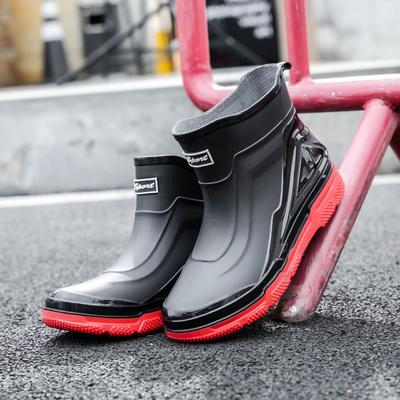 Regenstiefel Herren Mid-Tube Regenstiefel Low-Tube Wasserschuhe Modisch Rutschfest Wasserdicht Kurzschaft Dicksohlig PVC Abriebfest Outdoor Arbeitsschuhe