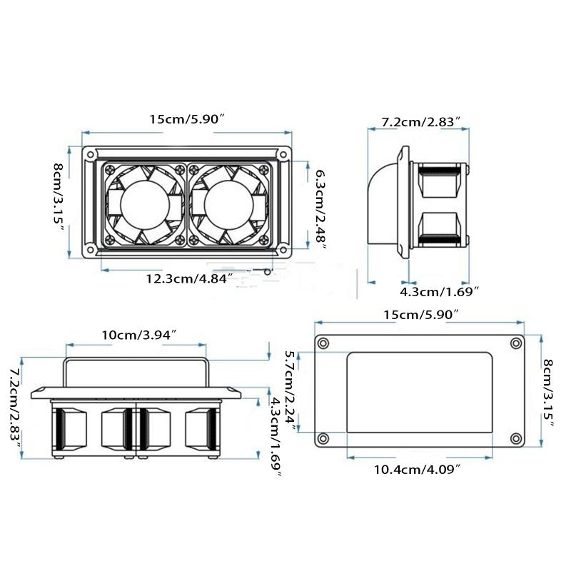 Abluftventilator Leise für Anhänger RV Seitlich Montiert Luftauslass Dunstabzugshaube