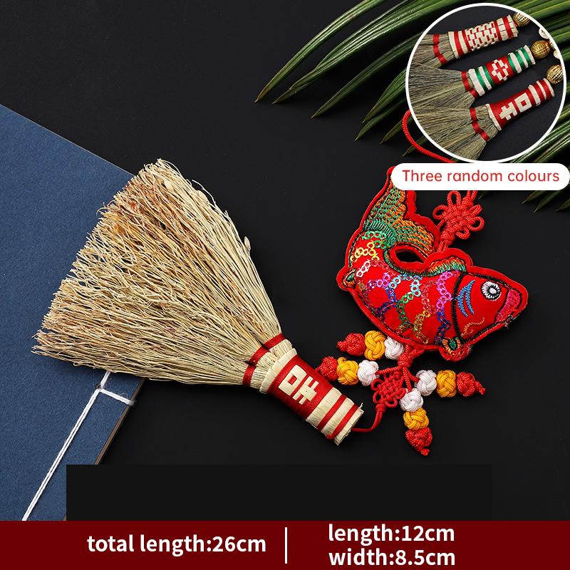

1pc New Year s Dustpan Broom Small Pendant Spring Festival Wedding Creative Home Decoration Tassels Pendant For Room Living Room