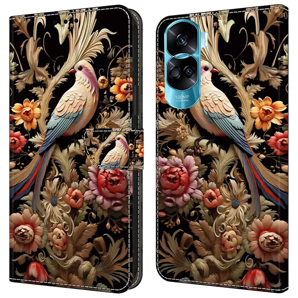 Für Honor 90 Lite 5G/X50i 5G Hüllen Magnetische Handyhülle Musterdruck Brieftasche Kratzfeste Handyhülle