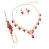 Teardrop Crystal Jewelry Set Rhinestone Matching Kit Chic Pendant Necklace  Date