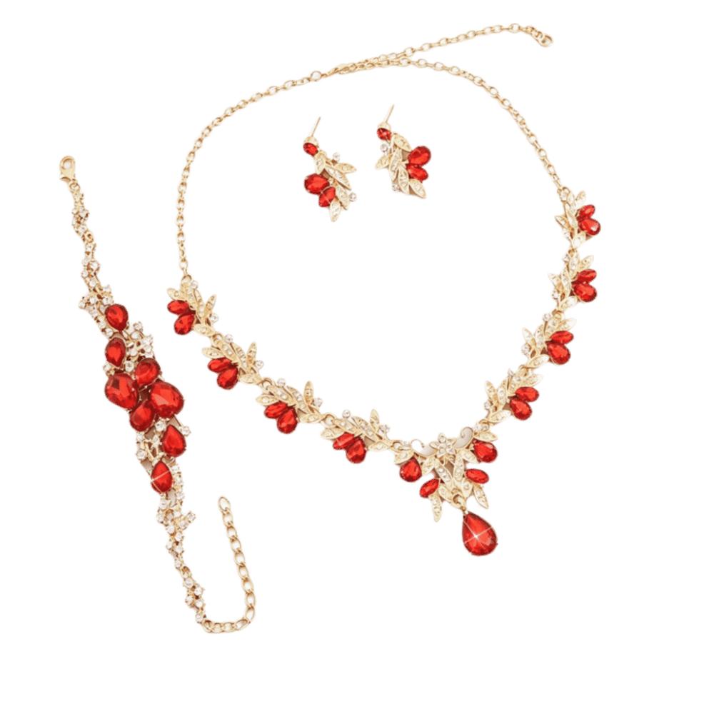 Teardrop Crystal Jewelry Set Rhinestone Matching Kit Chic Pendant Necklace Date