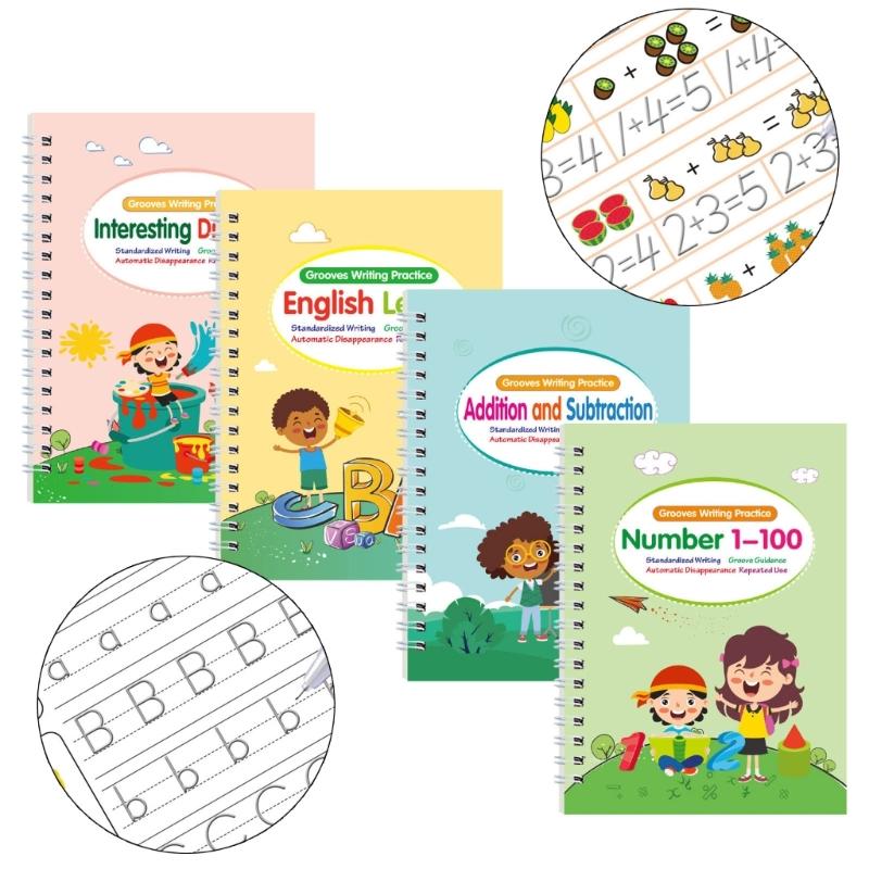 Magical Handwriting Practice Book Letter Number Art Drawing Mathematical Operations Workbook For Preschooler Children
