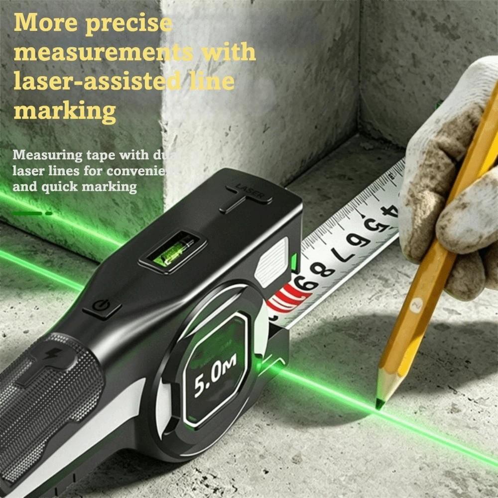 Rechargeable Laser Tape Measure Sturdy Construction Laser Rangefinder  For Builder