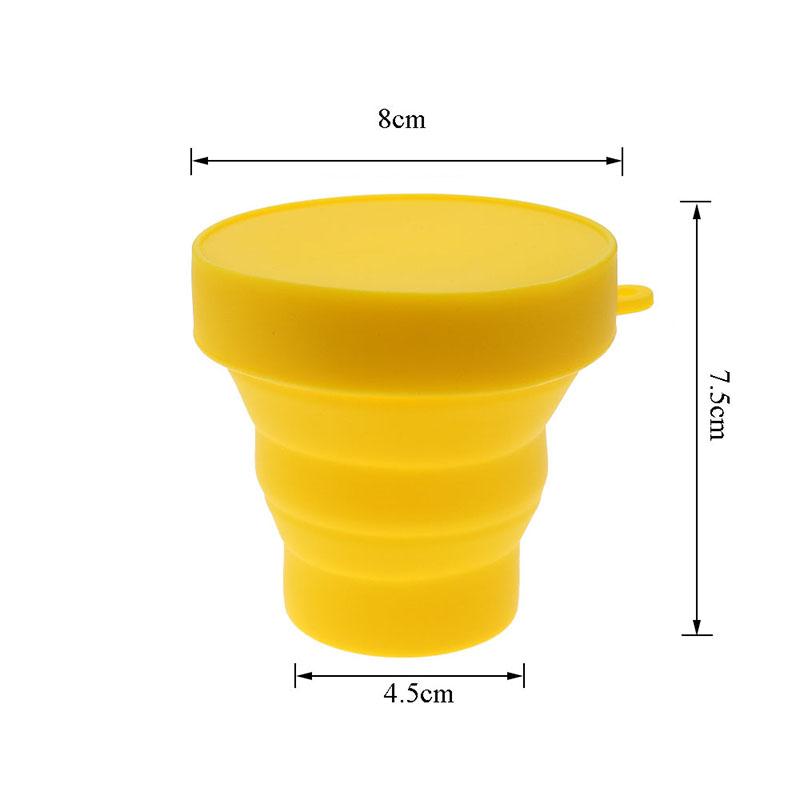 

Folding Cup150ml Food Grade Silicone Water Cup With Retractable Cleaning And Storage For Outdoor Travel Portable Retractable Cup <200ml