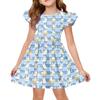 Girls' Summer Princess Dress - A-Line T-Shirt Dress Easter Day
