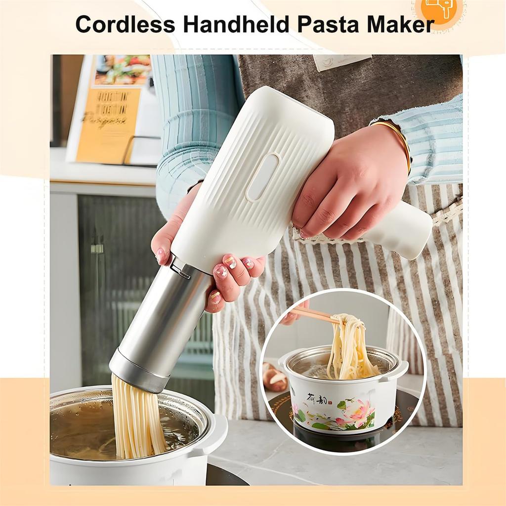 Handheld Electric Pasta Maker, 5-in-1 Cordless Pasta Maker Machine, Portable Noodle Maker With Noodle Molds, Automatic Noodle Press Machine