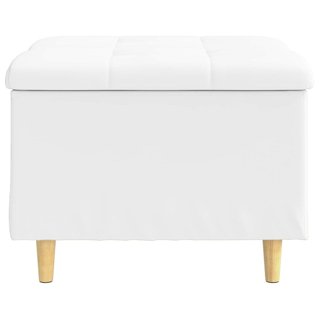 Storage Ottoman White 60 x 60 x 45 cm Faux Leather