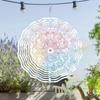 2D Colorful Mandala Wind Chime Metal Hanging Decor for Garden Yard Indoor Outdoor All Seasons Vibrant Floral Design No Electricity Needed