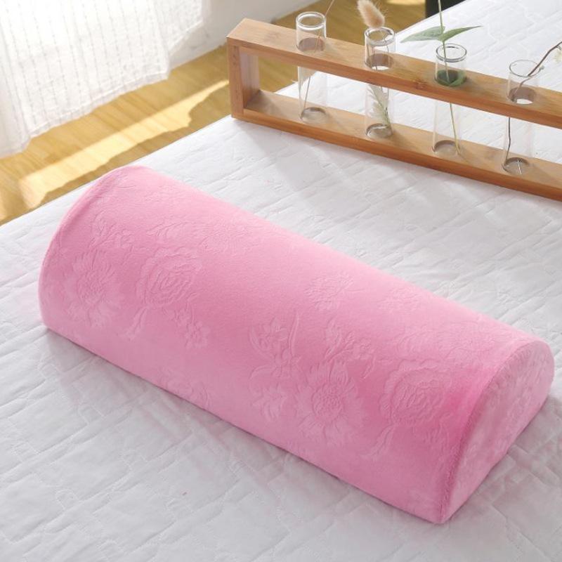 Memory Foam Filling Cushion Half Moon Bolster Massage SPA Pillow Ankle & Knee Support Elevation Back Lumbar Neck Relief Pain