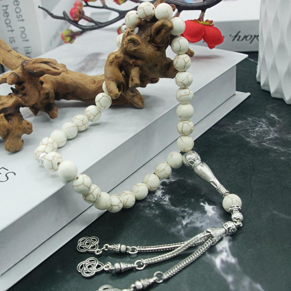 33 Beads Natural Stones Muslim Rosary Beads Ramadan Eid Gifts Turkey Bracelet Arabic Islamic Prayer Beads Handmade Zircon