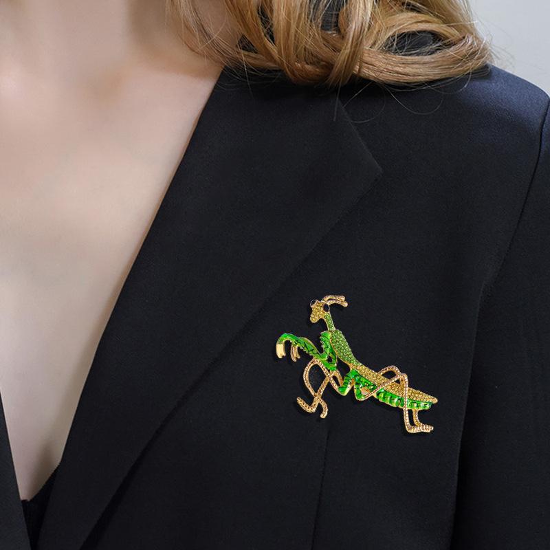 Mantis Vintage High-end Exquisite Light Luxury Insect Temperament Retro Brooch