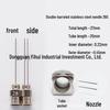 Stainless Steel Double-Tube Dispensing Valve Needle, Overall Length 37mm, Tube Length 25mm, Flat Opening Bayonet