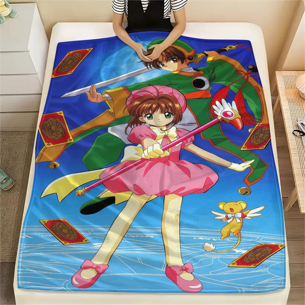 Cardcaptor Sakura Flannel Blanket Print Warm Comfortable Bedding Throw for Sofa Chair Perfect Travel Picnic Blanket -xia03