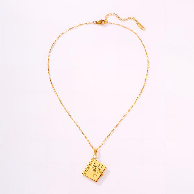 Platerowany 18-karatowym złotem Tytanowa Stal Naszyjnik z Kopertą Listu Miłosnego dla Córek - Odporny na Ścieranie Wisiorek