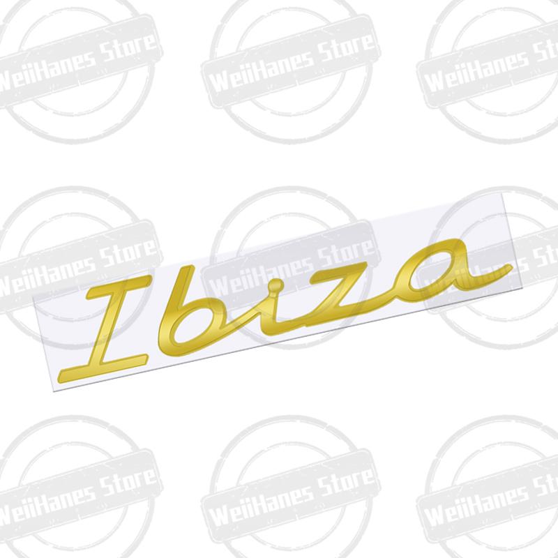 gycsn9 Metal For Ibiza Rear Badge Emblem Chrome Letter Logo Glossy Black Silver Red Accessories Sticker
