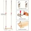 1 Adjustable Swing Adjustable Outdoor Swing for Youngsters Adults Sturdy Wooden Seat with Red Rubberized Ropes Adjustable Length