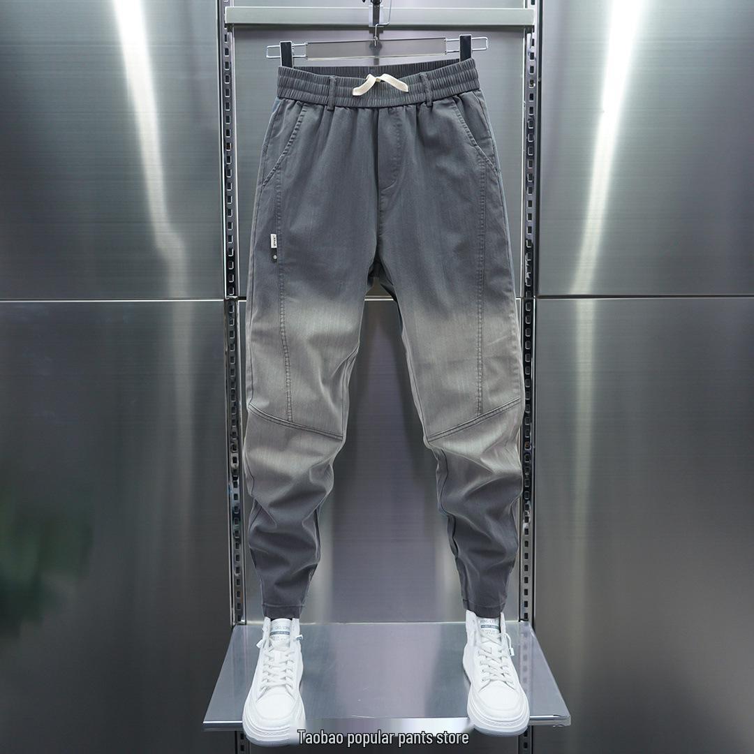 

Men s Gradient Color Slim Fit Jeans with Elastic Cuffs - Trendy Autumn Casual Pants L
