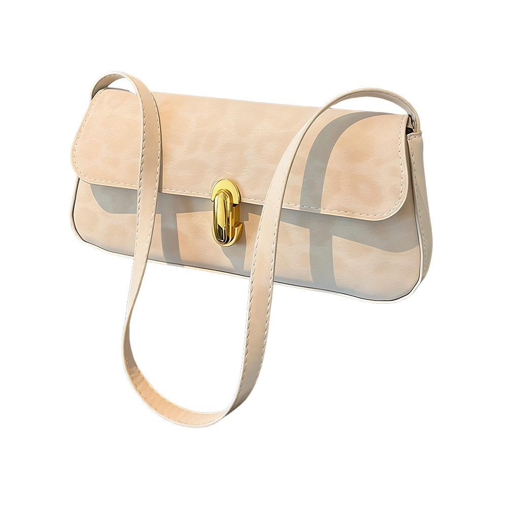 High Quality Large Capacity Shoulder Bag with Metal Buckle Leopard Print Underarm Bag Crossbody Bag