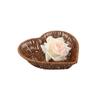 Hand-Woven Heart-Shaped Woven Storage Basket Simulation Rattan Serving Display Basket  Restaurant