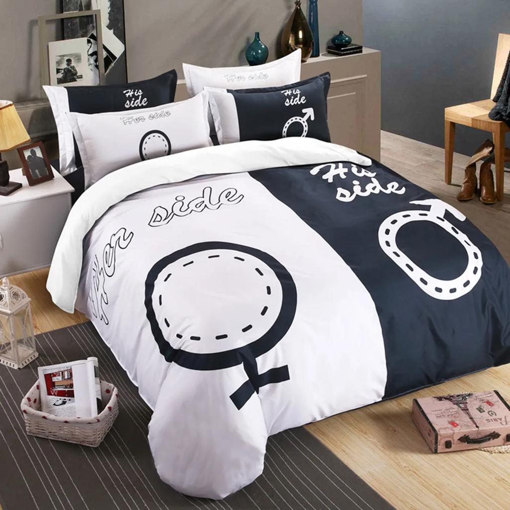 Mr And Mrs Couple Duvet Cover For Women Girls Romantic Valentines Gift Microfiber Quilt Cover For Bedroom Decoration Queen King