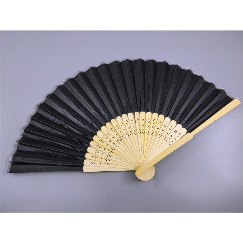 Beige Bamboo and Silk Multi-Color Cloth Fan for Weddings and Gifts
