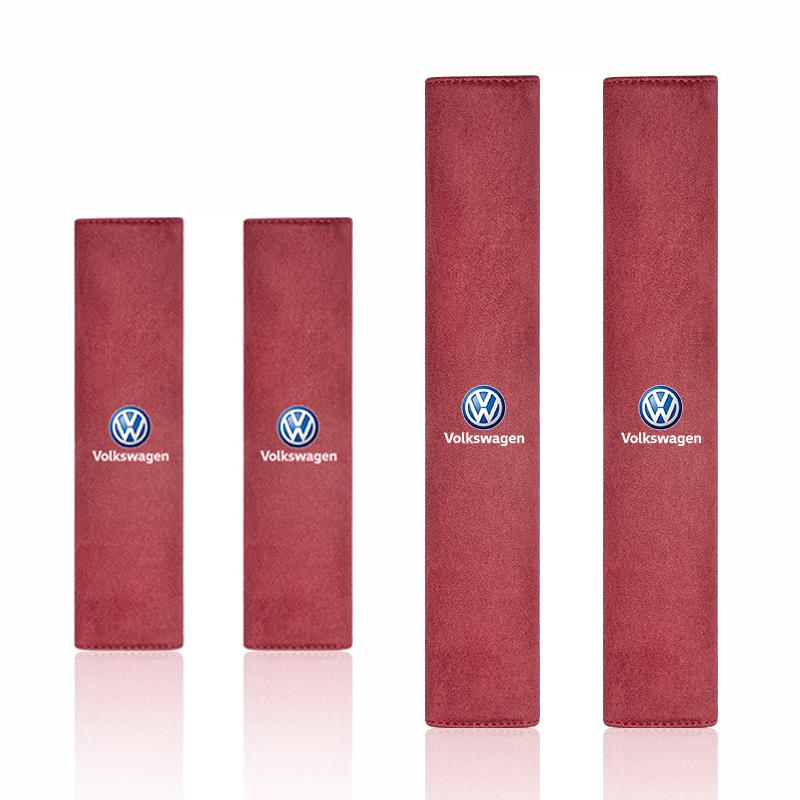 Volkswagen Car Seat Belt Pad Safety Strap Shoulder Cover Soft Mat For VW GTI Polo Golf MK6 Passat Tiguan Arteon T-ROC Jetta ID.3 Ze6