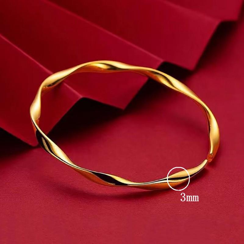 

Тонкий латунный браслет-бангл с золотым покрытием Мёбиуса, женский маленький открытый браслет с красной книгой, украшения Douyin. 18K золотой