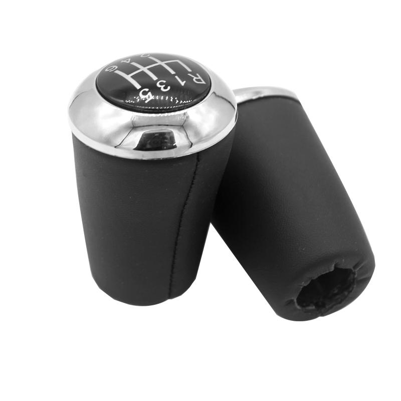 Chrome for MAZDA 3 BK BL 5 CR CW 6 II GH CX-7 ER MX-5 NC III 23 MT 5/6-Speed Gear Shift Knob Leather Shifter Lever Arm Headball