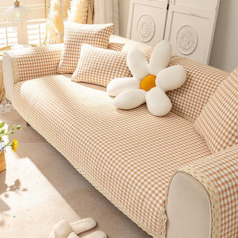Sofa Cushion, Cotton And Linen, Universal In All Seasons, Non-Slip And Simple  New Cover, Cushion, Cover Towel, Small And Fresh Foreign Air