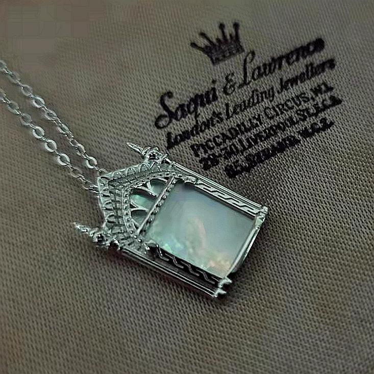 925 Sterling Silber HP Film Potters Cosplay Schmuck Zauberspiegel Muschel Halskette Anhänger Requisiten Geschenk für Frauen Pullover Halskette
