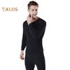 2Pcs/Set Men Warm Suit O-Neck Long Sleeve Tops Elastic Waist Long Pants Set Solid Color Plush Lining Pajamas Set