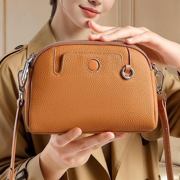 Elegant Top-layer Cowhide Women's Bag, Fashionable Coin Purse, 2025 New Model, Single Shoulder Crossbody Bag