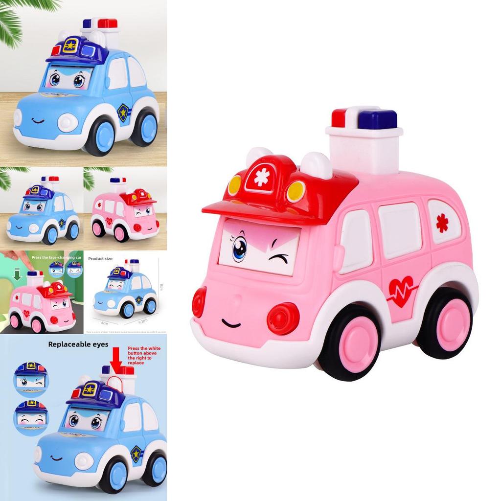 Plastic Pressing Police Car Toy For Kids With Push Drive And Visual Development