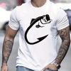 Bass Fishing Hook Graphic Men's Cotton Round Neck T-Shirt Casual Street Style Summer Tee