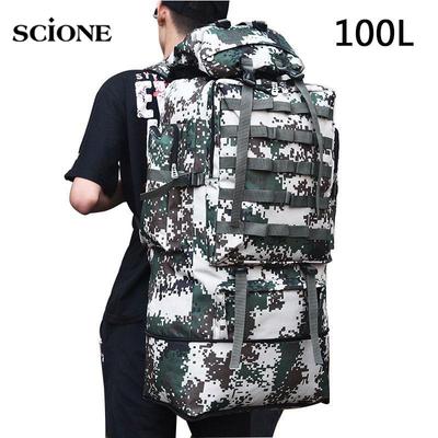 100L Military Molle Army Camping Tactical Μεγάλο ταξίδι πεζοπορίας Ταξίδι σε υπαίθριο αθλητικό σακίδιο Mohila Τσάντες