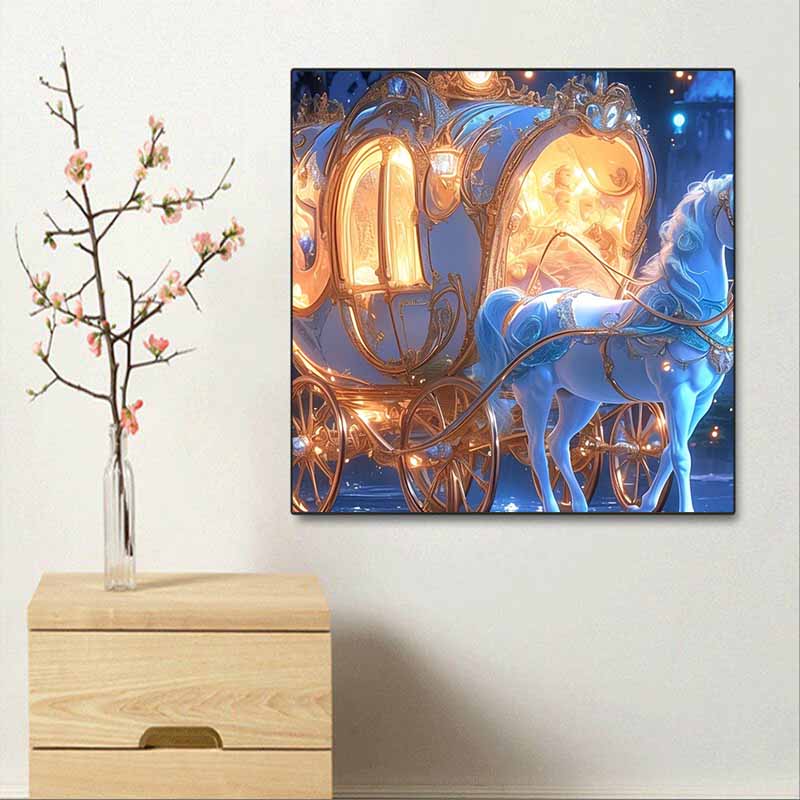 New Arrival 5D DIY Full Circle Diamond Painting "Carriage" Embroidery Cross Stitch Home Decor Gift