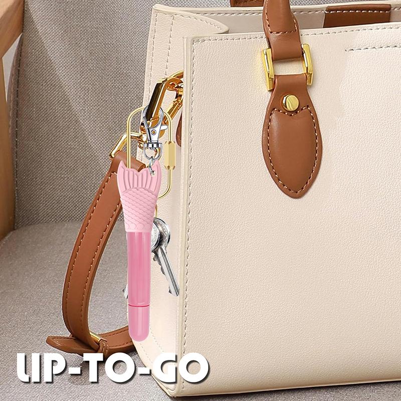 Fishtail Style Silicone Keychain Cap Lip Gloss Accessories Portable Durable Holder Keychain Compatible For Lipstick Storage Cap