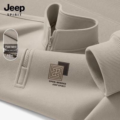 JEEP SPIRIT Pánská ležérní mikina s půlzipem 2025