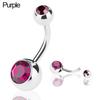 Stainless Steel Navel Ring Rhinestone Belly Button Ring Bar Piercing Jewelry