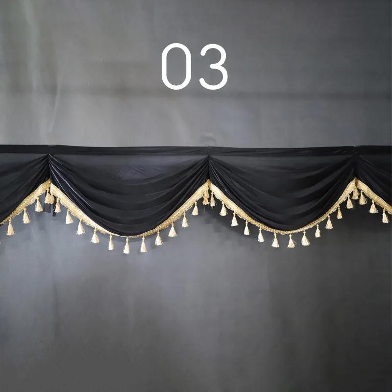 1M Detachable Curtain Ice Silk Swag for Wedding Party Stage Background Veil Home Curtain Decoration Cloth Wave Curtain Tassel