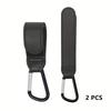 2Pcs PU Faux Leather Stroller Hooks | Portable Hanging Bag Hooks & Buckles for Strollers