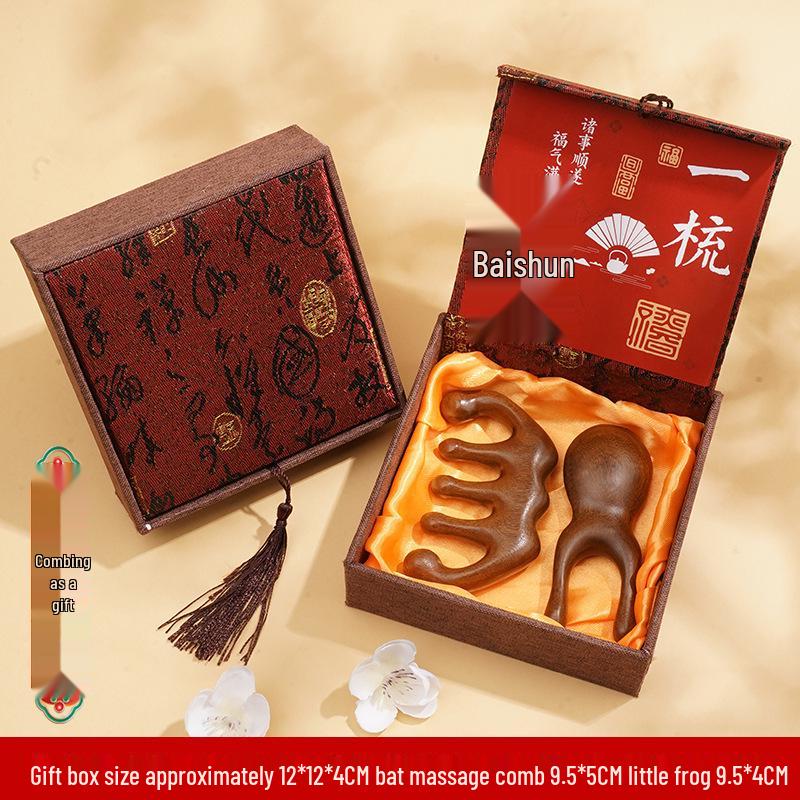 Chinese Sandalwood Comb Gift Set: Elegant Teacher's Birthday Souvenir for Girls
