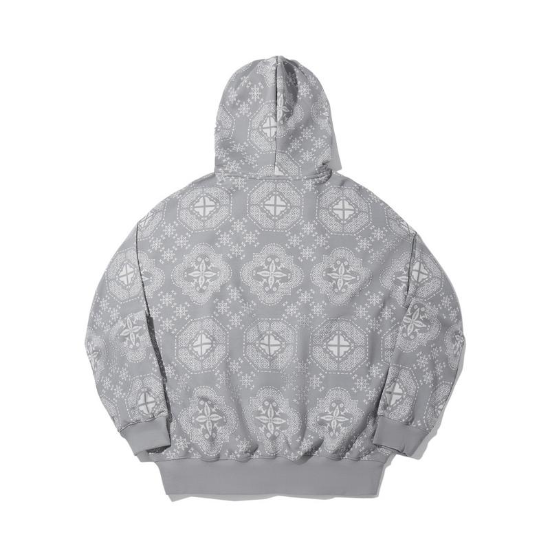 Li-Ning Unisex All-Over Print Bandana Style Hooded Sweatshirt Grey AWDV829-1