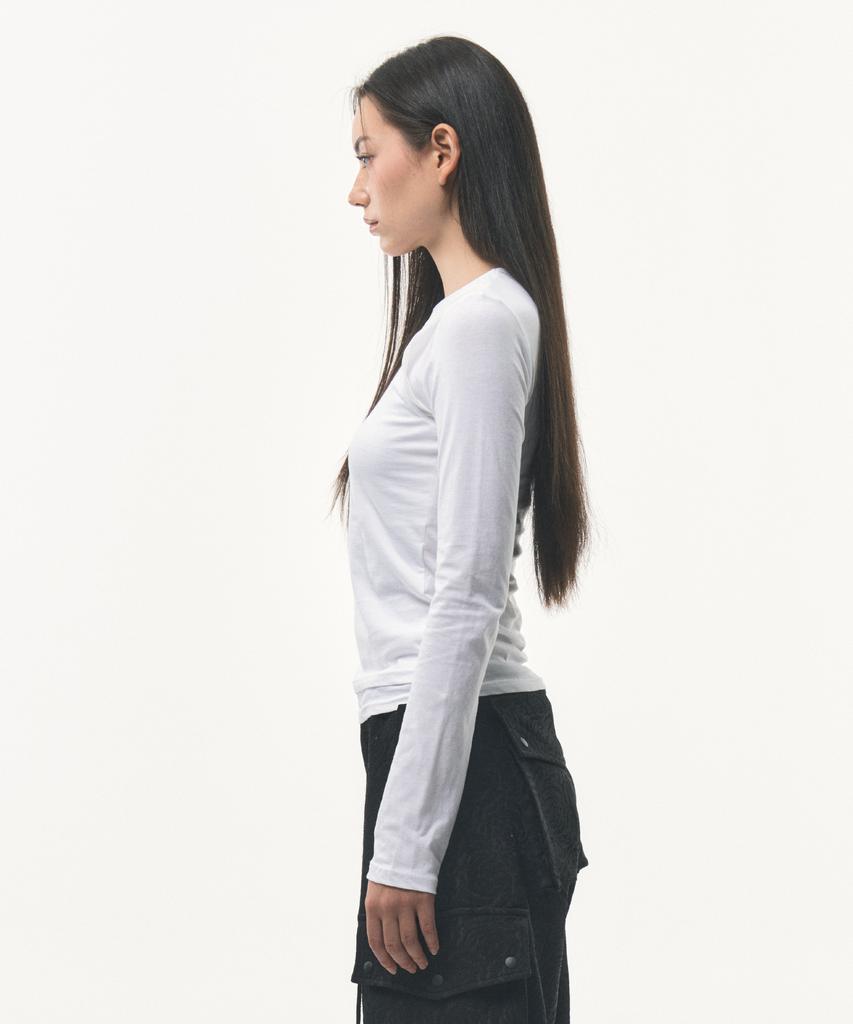Podeowedeo Organza Layered T-Shirt (White)