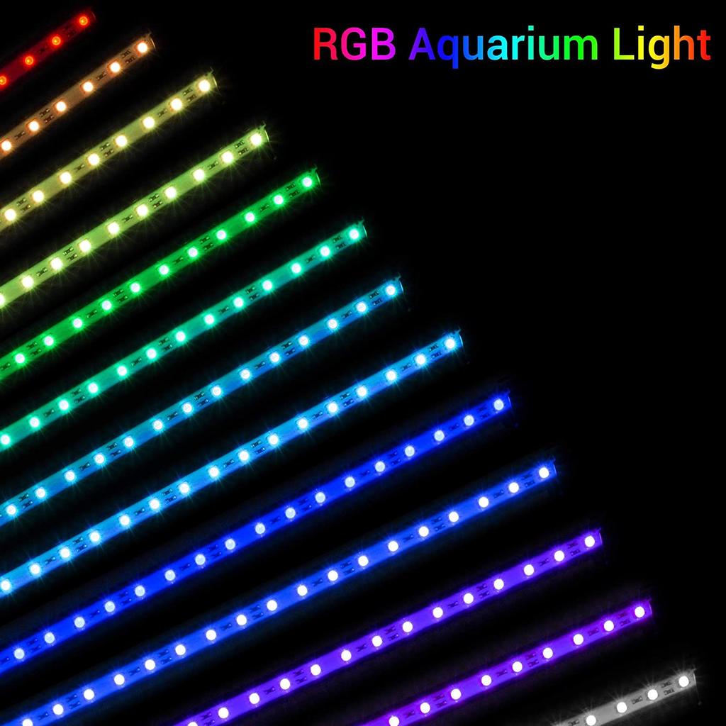 Luce LED a Spettro Completo RGB per Acquario Funzionamento con Telecomando, Lampada a Barra Luce LED per Acquario Spina per Acquari d'Acqua Dolce/Salata